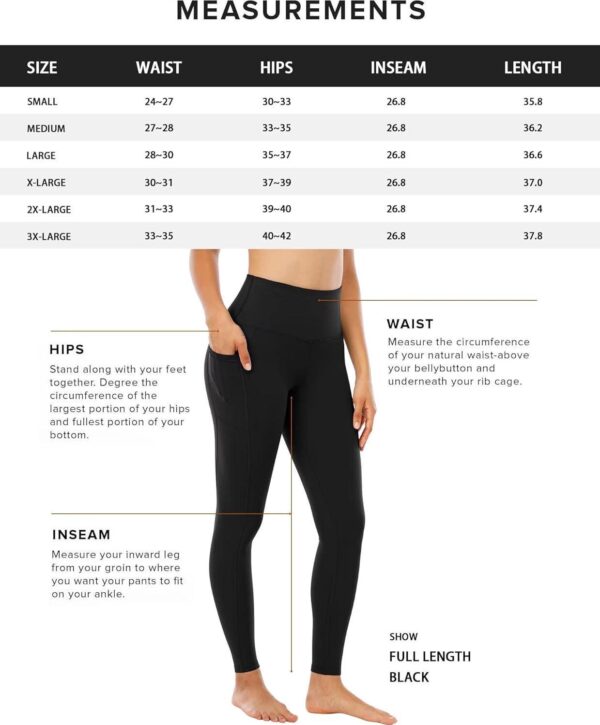 CHRLEISURE Leggings with Pockets for Women, High Waisted Tummy Control Workout Yoga Pants - Image 6