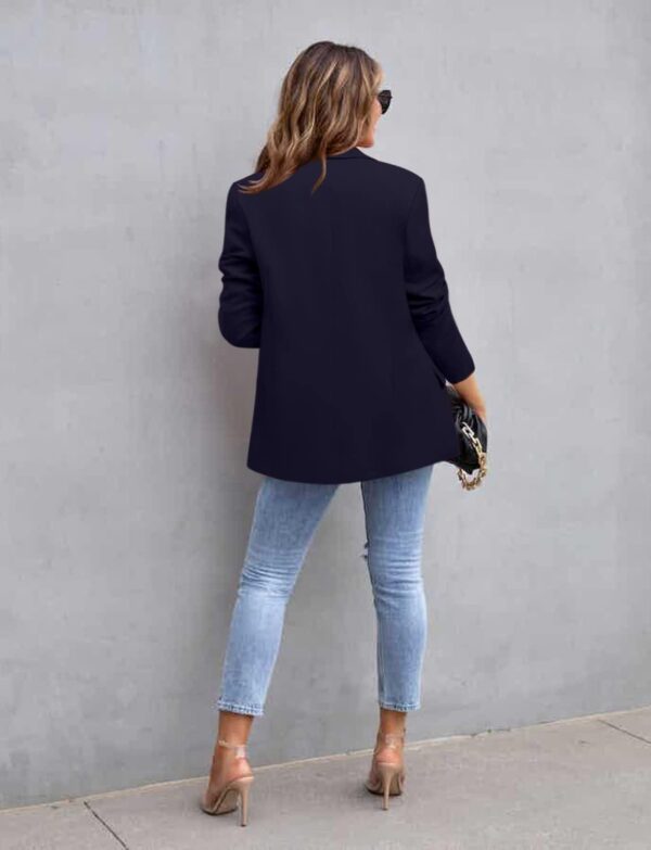 CRAZY GRID Womens Casual Blazer Jacket Long Sleeve Open Front Work Office Blazer Lapel Button Jacket - Image 3
