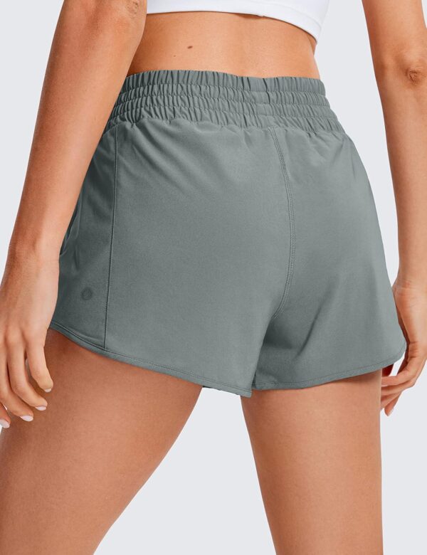 CRZ YOGA High Waisted Running Shorts for Women 2.5  - Mesh Liner Quick Dry Sport Athletic Workout Shorts with Zipper Pocket - Image 2