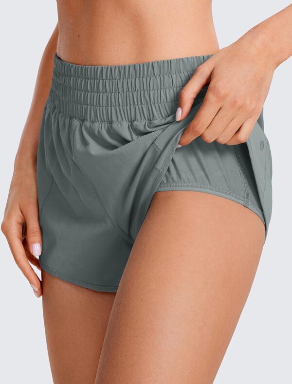 CRZ YOGA High Waisted Running Shorts for Women 2.5  - Mesh Liner Quick Dry Sport Athletic Workout Shorts with Zipper Pocket - Image 3