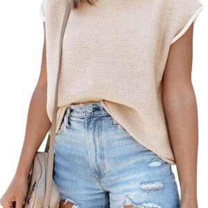 Cap Sleeve Knit Sweater Tops Sleeveless Vest Summer Tops 2024 Clothes Oversized Tank Tops Trendy T Shirts