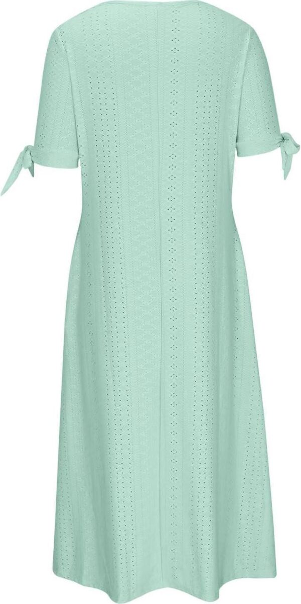 Ceboyel Womens Eyelet Casual Summer Dress Boho Embroidery Maxi Dresses Pleated Long Dress Vacation Trendy Clothing 2024 - Image 5