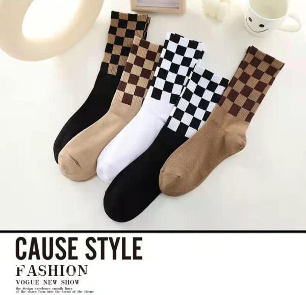 Checkered Socks, Fashion Socks for Women, Checkered Socks Women, Cotton Funny Crew Socks Fun Cozy Cute for Women Gifts. - Image 2
