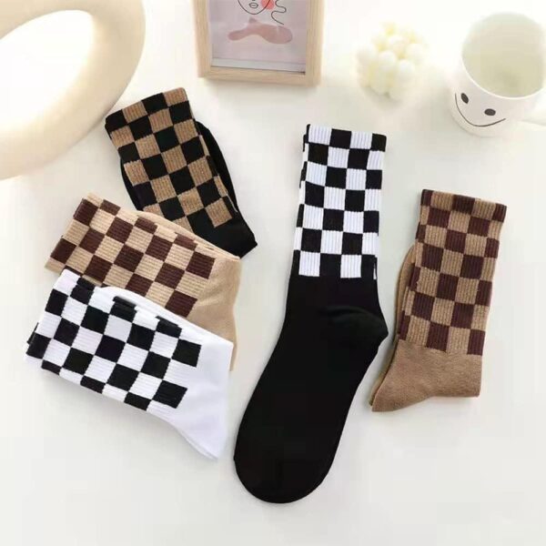 Checkered Socks, Fashion Socks for Women, Checkered Socks Women, Cotton Funny Crew Socks Fun Cozy Cute for Women Gifts. - Image 5