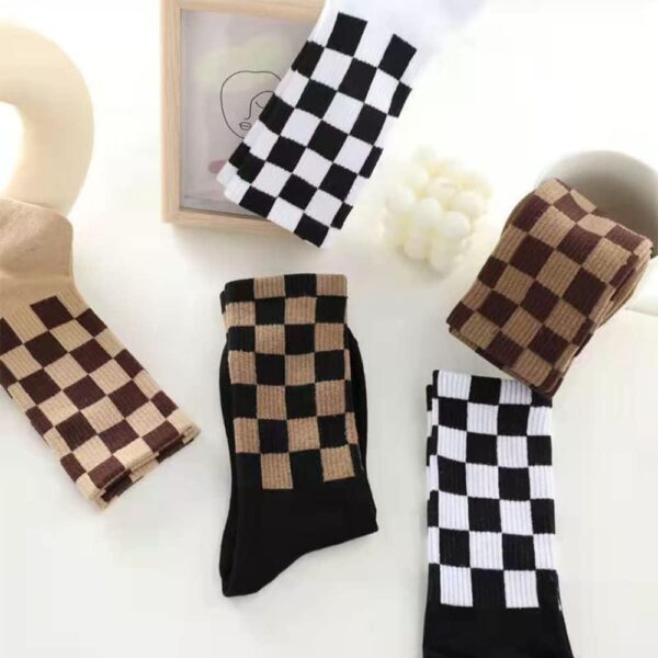Checkered Socks, Fashion Socks for Women, Checkered Socks Women, Cotton Funny Crew Socks Fun Cozy Cute for Women Gifts. - Image 6
