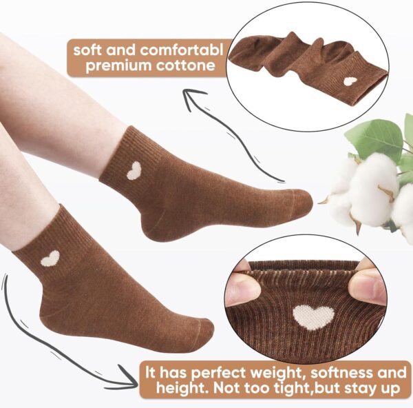 Corlap Women's Crew Socks Ankle High Cotton Fun Cute Athletic Running Socks Gifts For Women (5-Pairs With gifts Box) - Image 4