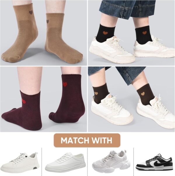 Corlap Women's Crew Socks Ankle High Cotton Fun Cute Athletic Running Socks Gifts For Women (5-Pairs With gifts Box) - Image 5
