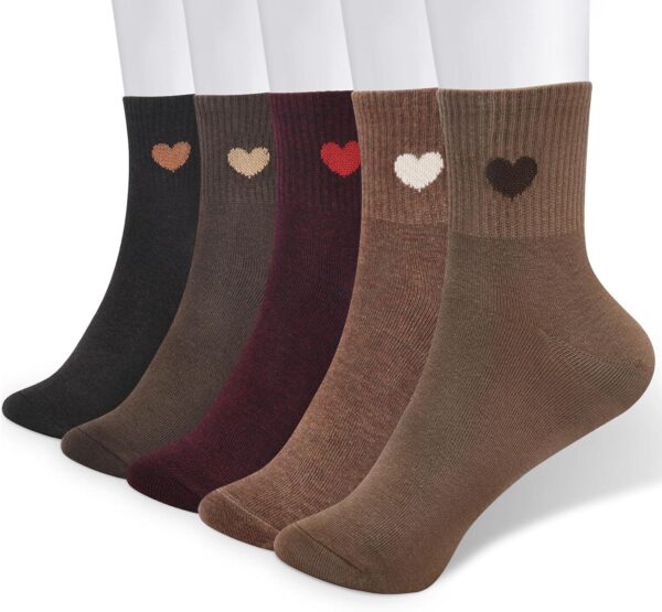 Corlap Women's Crew Socks Ankle High Cotton Fun Cute Athletic Running Socks Gifts For Women (5-Pairs With gifts Box) - Image 2