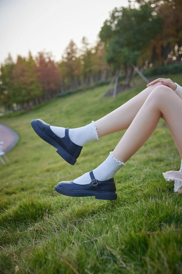 Cute Ruffle Ankle Socks for Women - Soft Cotton Knit Lettuce Low Cut Frilly Crew Socks - Image 3