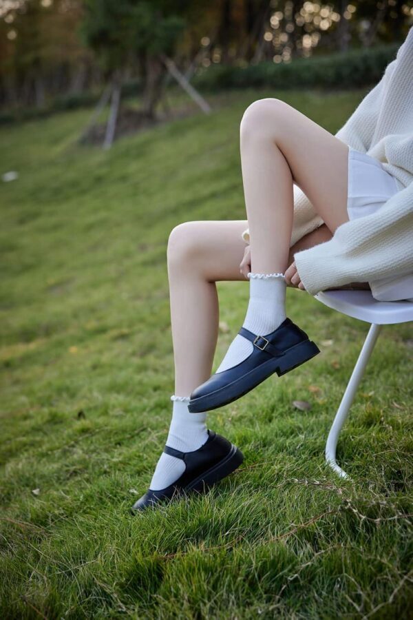 Cute Ruffle Ankle Socks for Women - Soft Cotton Knit Lettuce Low Cut Frilly Crew Socks - Image 5