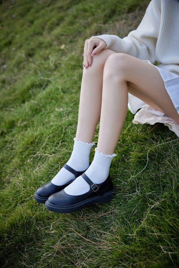 Cute Ruffle Ankle Socks for Women - Soft Cotton Knit Lettuce Low Cut Frilly Crew Socks - Image 4