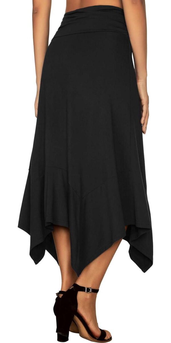 DJT Women's Flowy Handkerchief Hemline Midi Skirt - Image 4