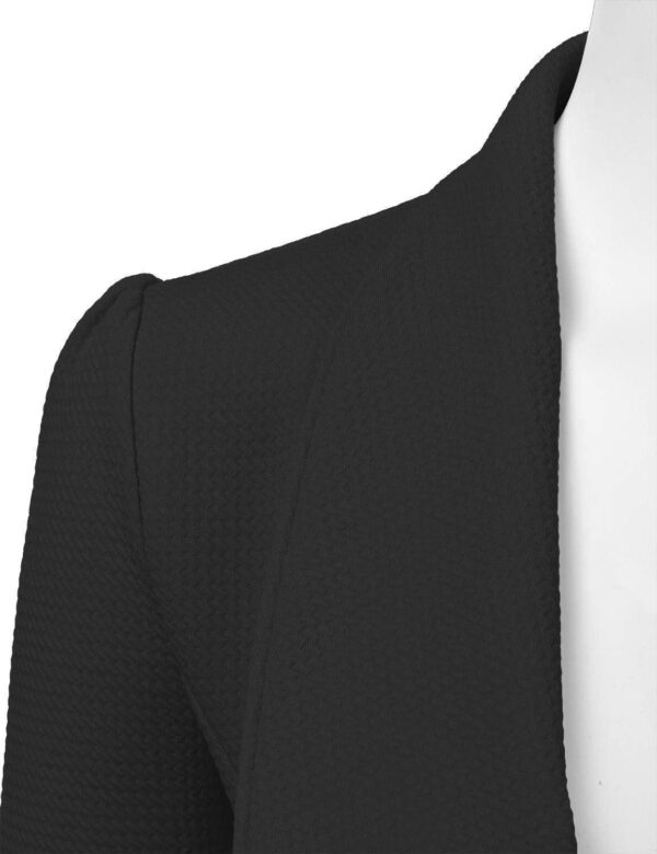 DOUBLJU Classic Draped Open Front Long Sleeve Business Casual Work Deconstructed Blazer Jackets for Womens with Plus Size - Image 4