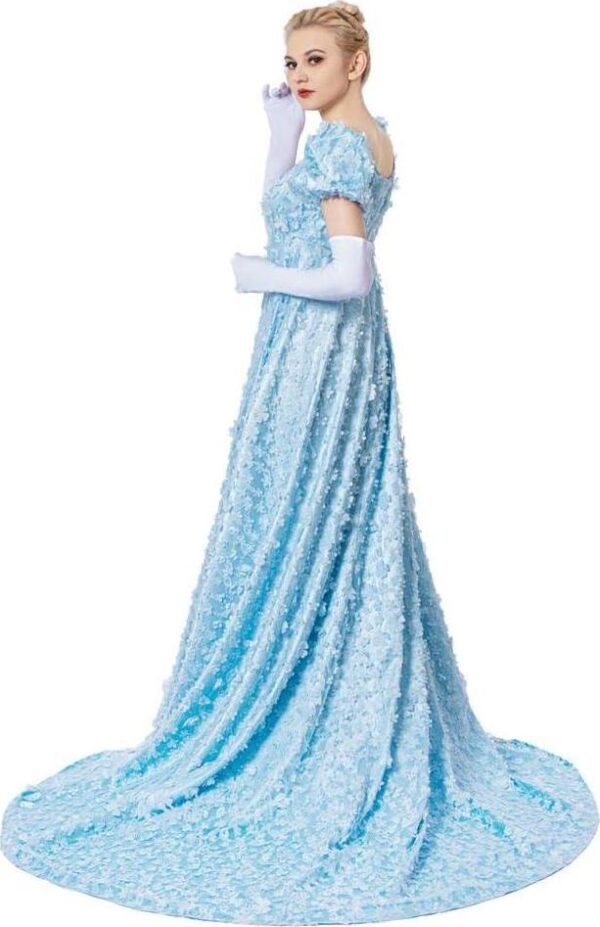 Daphne Dress Regency Dress Women's Blue Lace Dress - Image 4