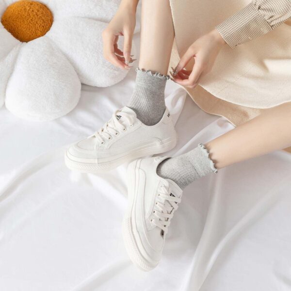 DarkCom Women Socks Ruffled Design, Cute Ankle Socks Super Soft Breathable Cool Frilly Socks For Mary Jane Shoes 6 Pairs - Image 6