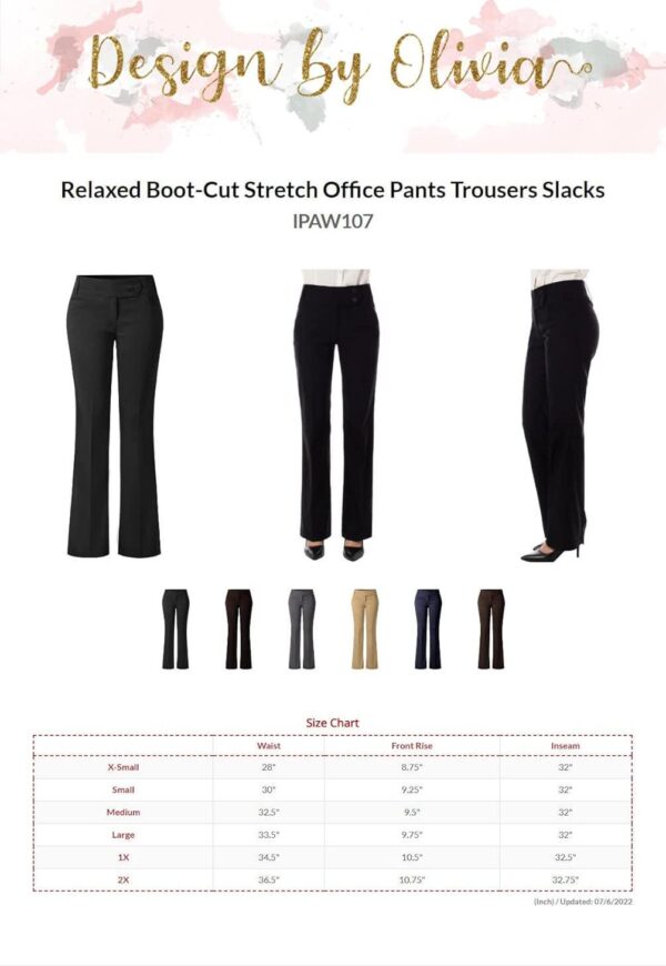 Design by Olivia Women's Relaxed Boot-Cut Office Pants Trousers Slacks - Image 5