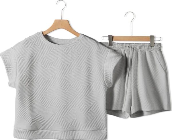 Dokotoo Women's 2 Piece Outfits Sweatsuit Casual Short Sleeve Pullover Tops and Drawstring Shorts Pants Lounge Sets - Image 8