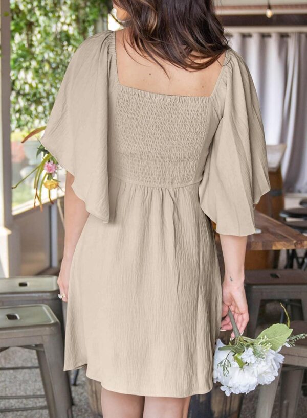 Dokotoo Womens Dresses 2024 Spring Summer Deep V Neck Elegant Bow tie Mini Dress S-XL - Image 4