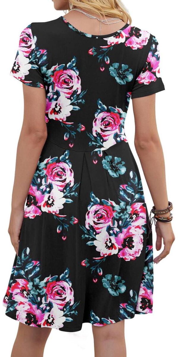 DouBCQ Women's Casual Flowy Pleated Loose Dresses with Pockets - Image 3