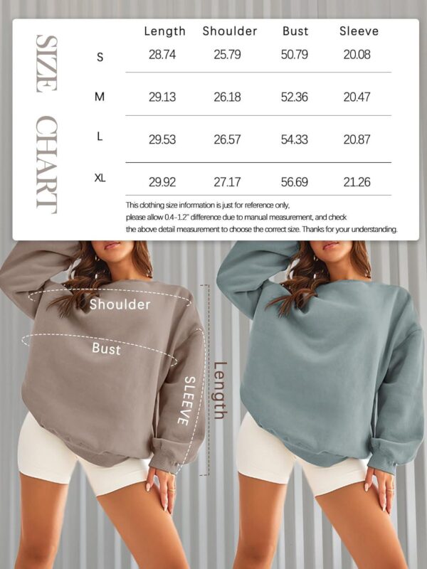 EFAN Womens Oversized Sweatshirts Hoodies Fleece Crew Neck Pullover Sweaters Casual Comfy Fall Fashion Outfits Clothes 2024 - Image 5