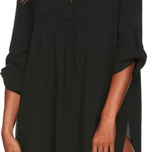 Ekouaer Women's Swimsuit Beach Cover Up Shirt Bikini Beachwear Bathing Suit Beach Dress