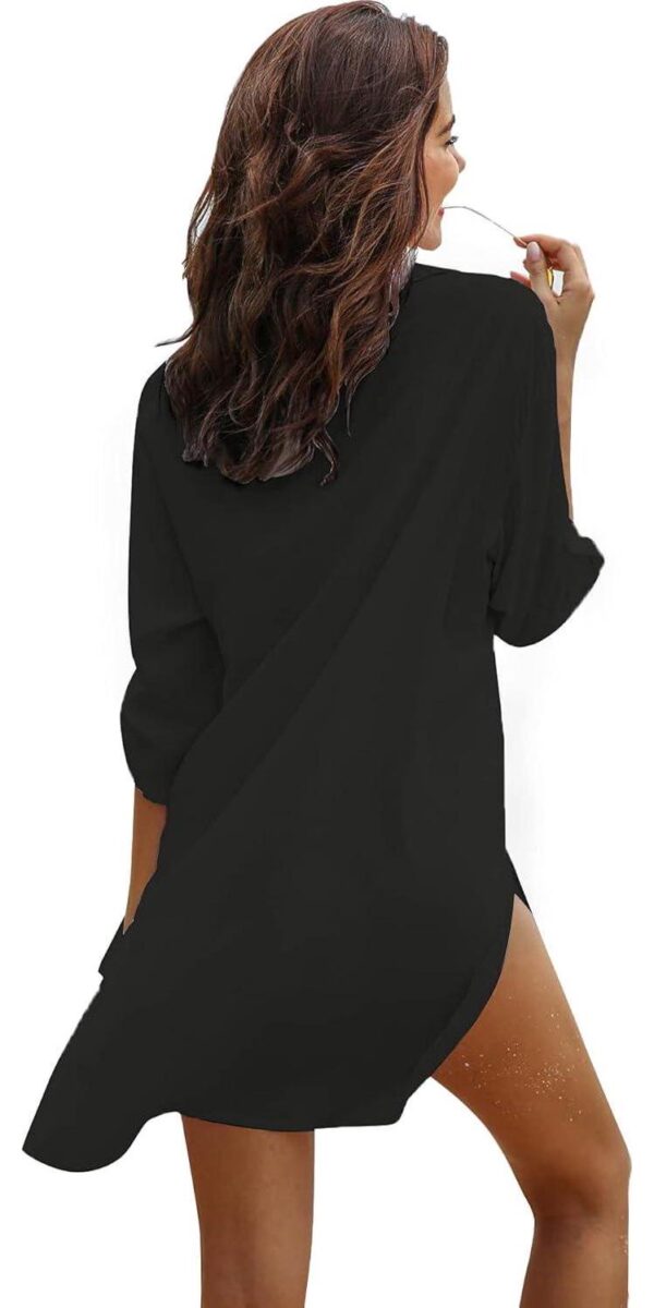 Ekouaer Women's Swimsuit Beach Cover Up Shirt Bikini Beachwear Bathing Suit Beach Dress - Image 3