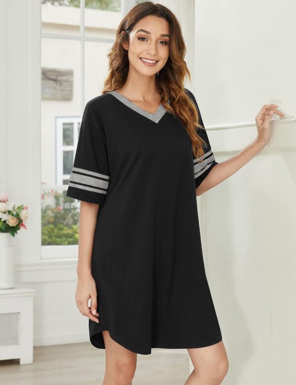 Ekouaer Womens Nightgown Short Sleeve Sleepshirt - Image 2