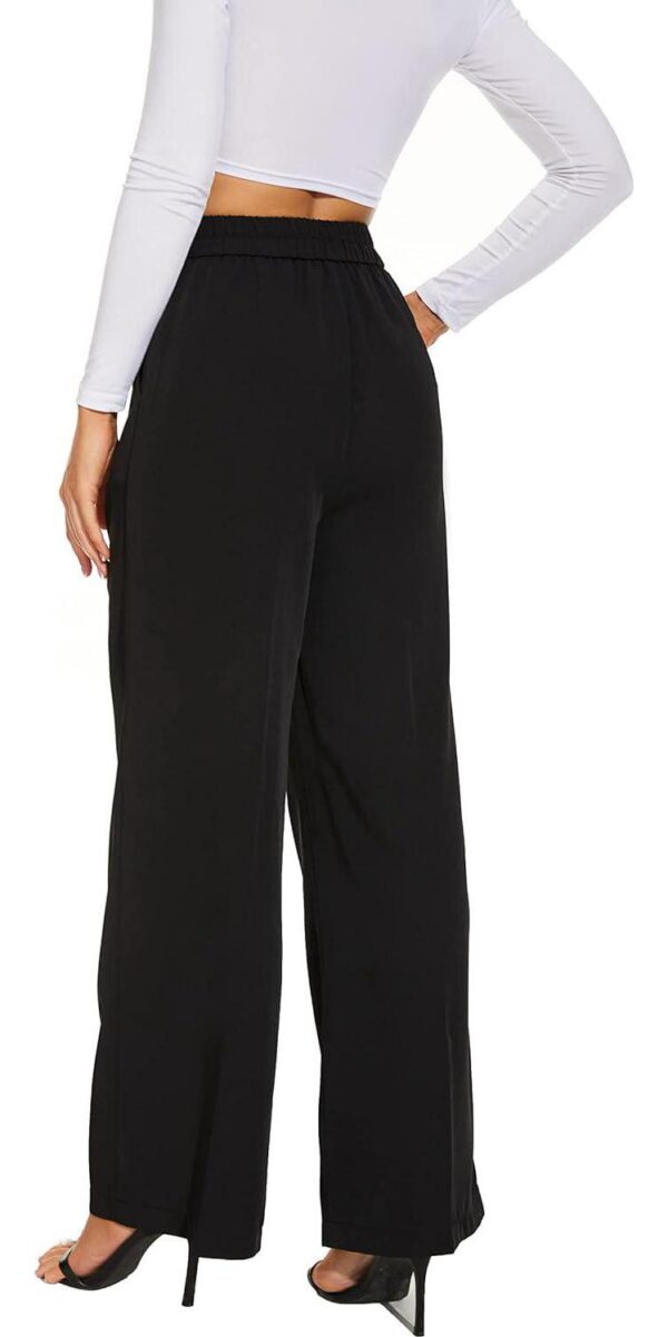 FUNYYZO Women's Wide Leg Pants High Elastic Waisted in The Back Business Work Trousers Long Straight Suit Pants - Image 6