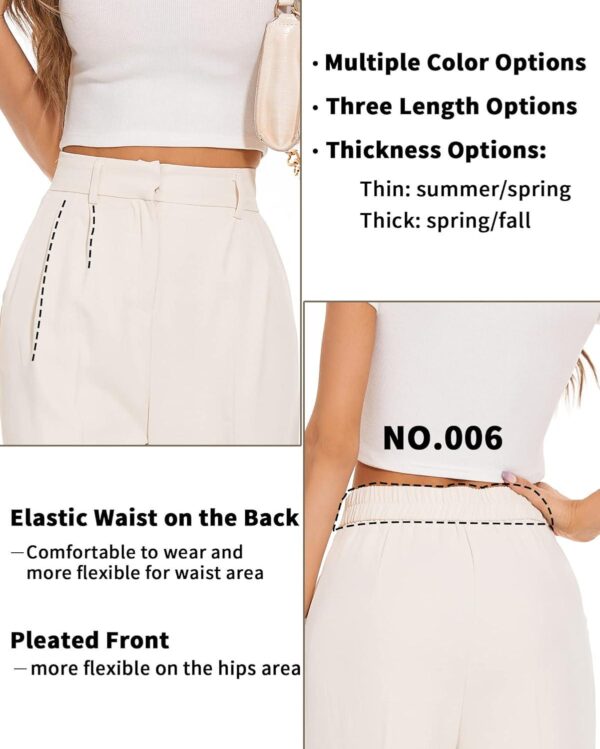 FUNYYZO Women's Wide Leg Pants High Elastic Waisted in The Back Business Work Trousers Long Straight Suit Pants - Image 4