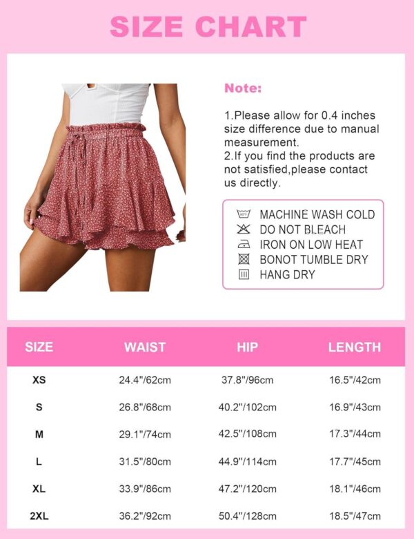 Flowy Shorts for Women Casual Boho Floral Skorts Ruffle Mini Skirts Running Tennis Butterfly Shorts Chiffon Shorts - Image 6