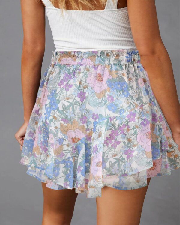 Flowy Shorts for Women Casual Boho Floral Skorts Ruffle Mini Skirts Running Tennis Butterfly Shorts Chiffon Shorts - Image 2