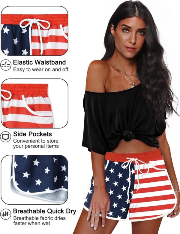 For G and PL Women Summer Floral Beach Boardshorts with Pockets Swim Trunks - Image 4