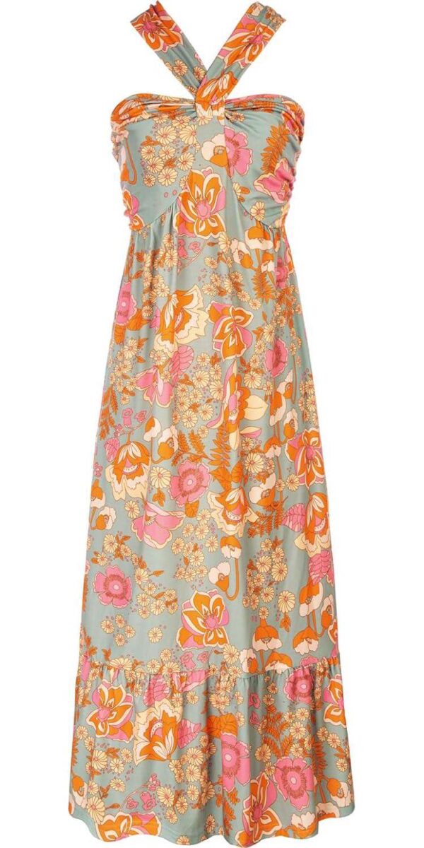 GRACE KARIN 2024 Women's Criss Cross Halterneck Sleeveless Summer Floral Print Flowy A Line Maxi Dress