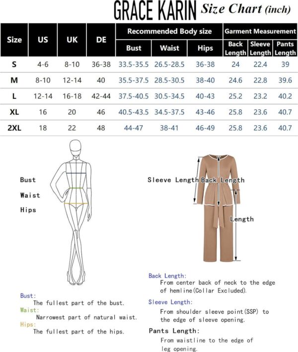 GRACE KARIN 2 Piece Sets for Women Ribbed Tie Front Top and Wide Leg Pants Contrast Color Lounge Matching Sets Tracksuits - Image 4