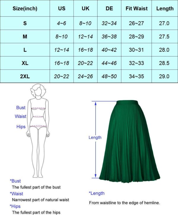 GRACE KARIN Women High Elastic Waist Pleated Chiffon Skirt Midi Swing A-line Skirts - Image 3