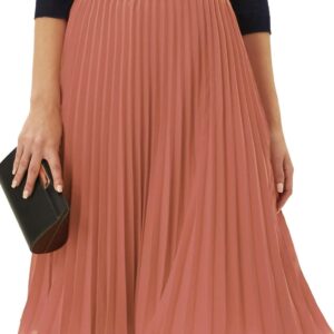GRACE KARIN Women High Elastic Waist Pleated Chiffon Skirt Midi Swing A-line Skirts