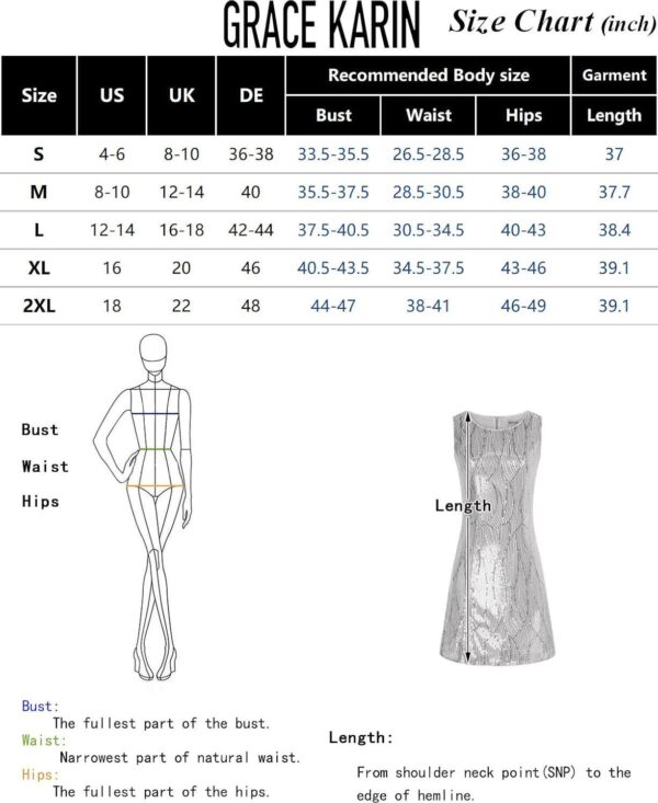 GRACE KARIN Women's Sequin Dress Wedding Guest Dresses Mother of The Bride Dresses Formal Dress Two Piece Dress Knee Length - Image 6