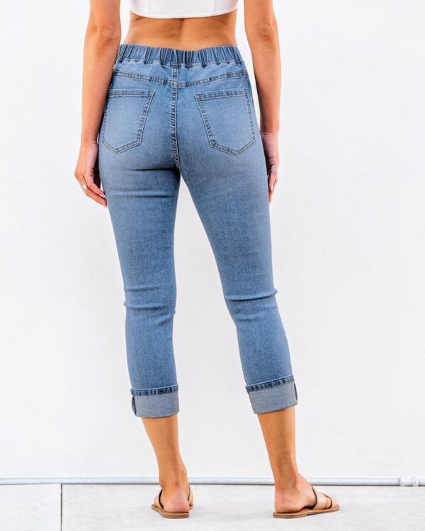GRAPENT Pull On Jeans for Women High Waisted Skinny Capri Pants Trendy Stretch Denim Cropped Jeans Crop Jeggings Capris - Image 2