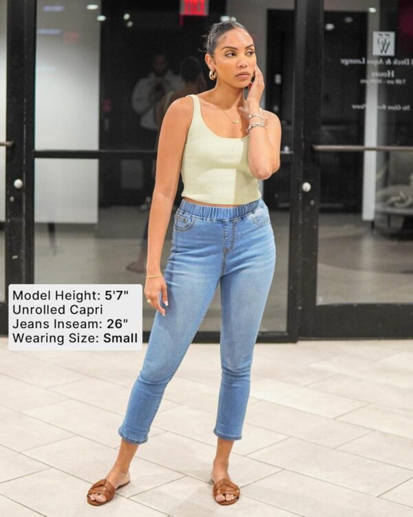 GRAPENT Pull On Jeans for Women High Waisted Skinny Capri Pants Trendy Stretch Denim Cropped Jeans Crop Jeggings Capris - Image 5