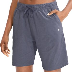 G Gradual Women's Bermuda Shorts Jersey Shorts with Deep Pockets 7  Long Shorts for Women Lounge Walking Athletic
