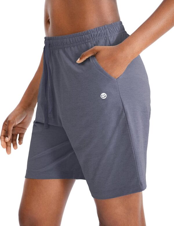 G Gradual Women's Bermuda Shorts Jersey Shorts with Deep Pockets 7  Long Shorts for Women Lounge Walking Athletic - Image 3