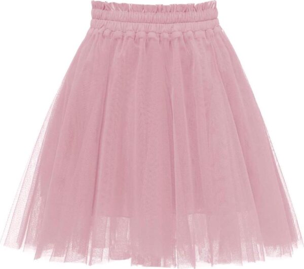 Girstunm Women's Elastic Waist Dancing Dress Princess Mesh Tulle Above Knee Skirts - Image 2