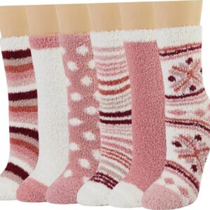 HIALTODAY Fuzzy Socks Womens Cozy Fluffy Socks for Women Soft Winter Warm Socks for Home Christmas Gifts