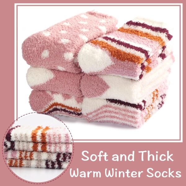 HIALTODAY Fuzzy Socks Womens Cozy Fluffy Socks for Women Soft Winter Warm Socks for Home Christmas Gifts - Image 2