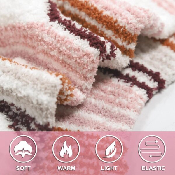 HIALTODAY Fuzzy Socks Womens Cozy Fluffy Socks for Women Soft Winter Warm Socks for Home Christmas Gifts - Image 4