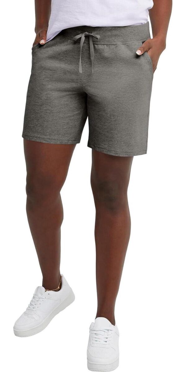 Hanes Women's Jersey Pocket Shorts, Drawstring Cotton Jersey Shorts, 7  Inseam - Image 6