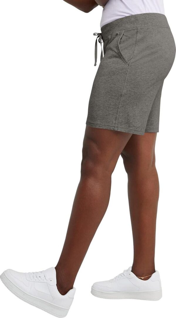 Hanes Women's Jersey Pocket Shorts, Drawstring Cotton Jersey Shorts, 7  Inseam - Image 2