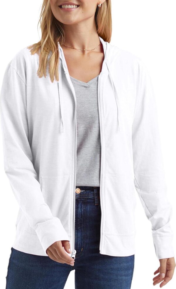 Hanes Women s Slub Knit Full-Zip Hoodie, Textured Cotton Zip-Up T-Shirt Hoodie for Women
