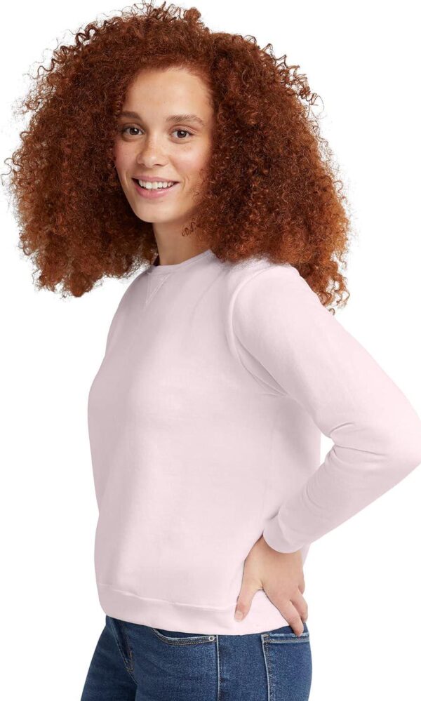 Hanes Womens Ecosmart V-Notch Crewneck Sweatshirt, Fleece Pullover Sweatshirt For Women - Image 3