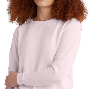 Hanes Womens Ecosmart V-Notch Crewneck Sweatshirt, Fleece Pullover Sweatshirt For Women